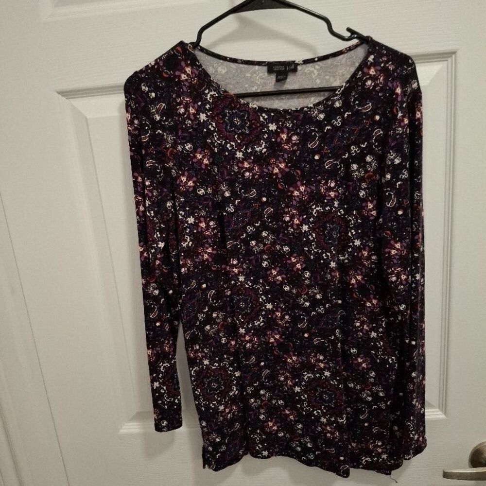 3/$15‎ J Jill Size PM Multi-color Floral Print Paisley Print Boho Casual Top